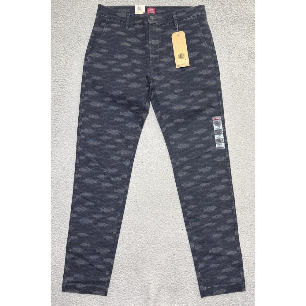 NEW Levis XX Chino Fish All over Print Taper Stretch pants 32x34 (Fits 32x31)